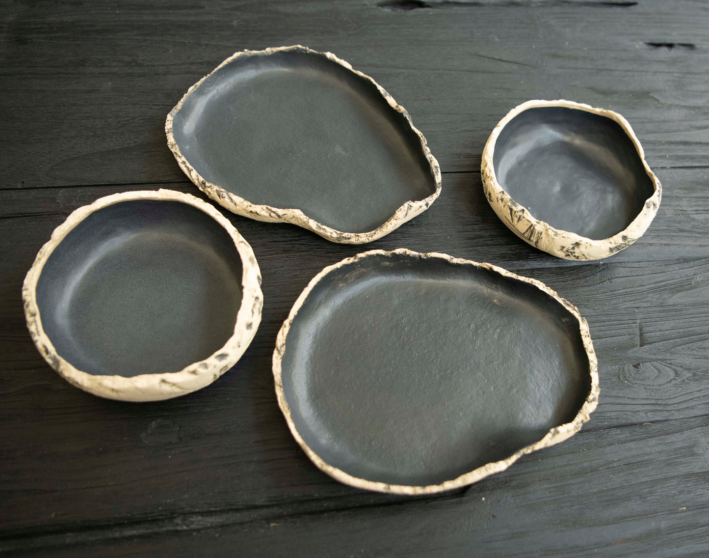 Irregular Black Stone Plate