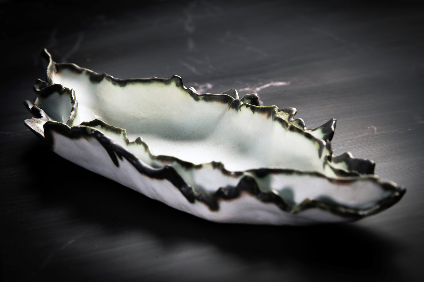 Teardrop Tray Burnt Porcelain