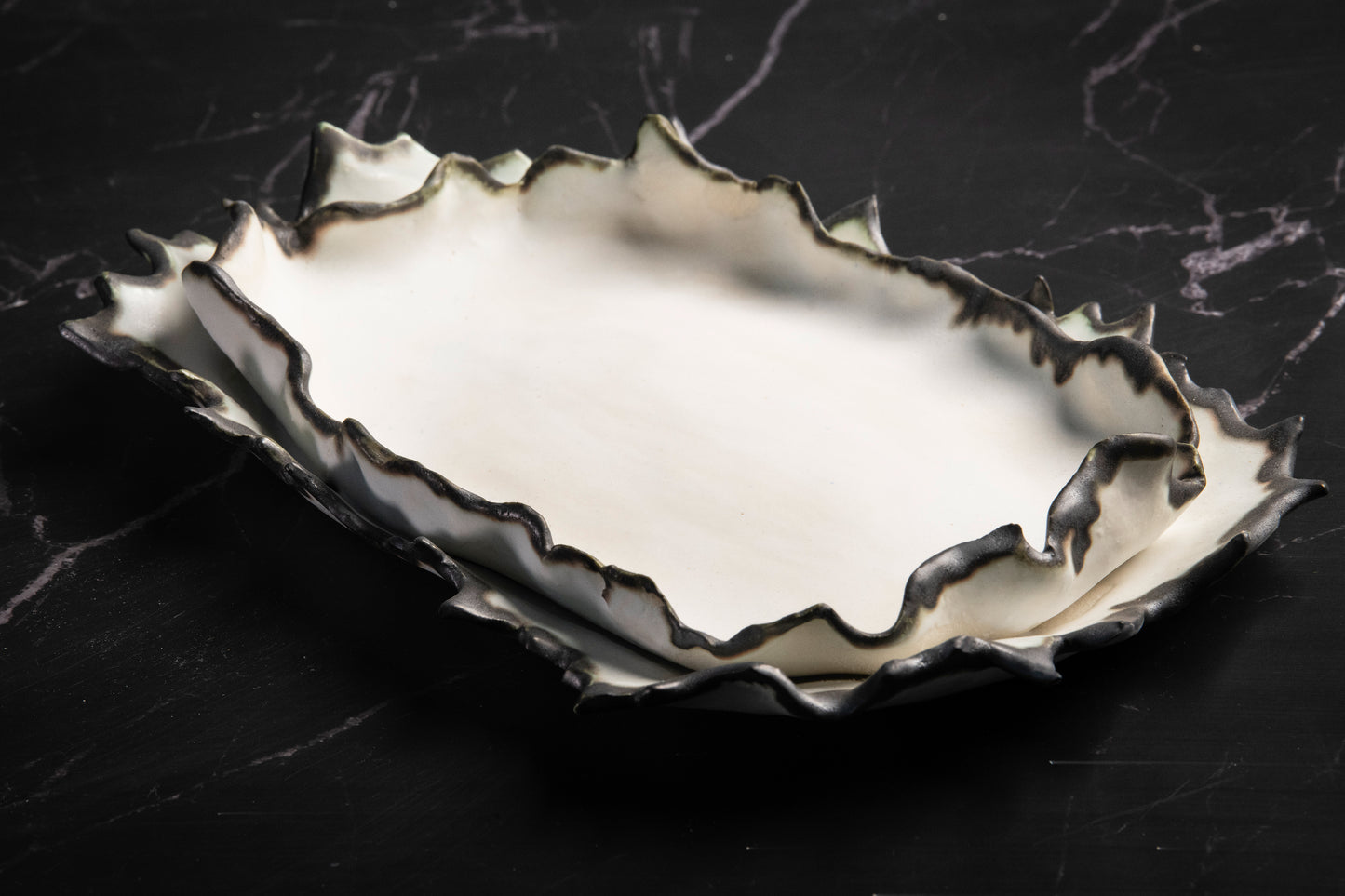 Oval Tray Burnt Porcelain