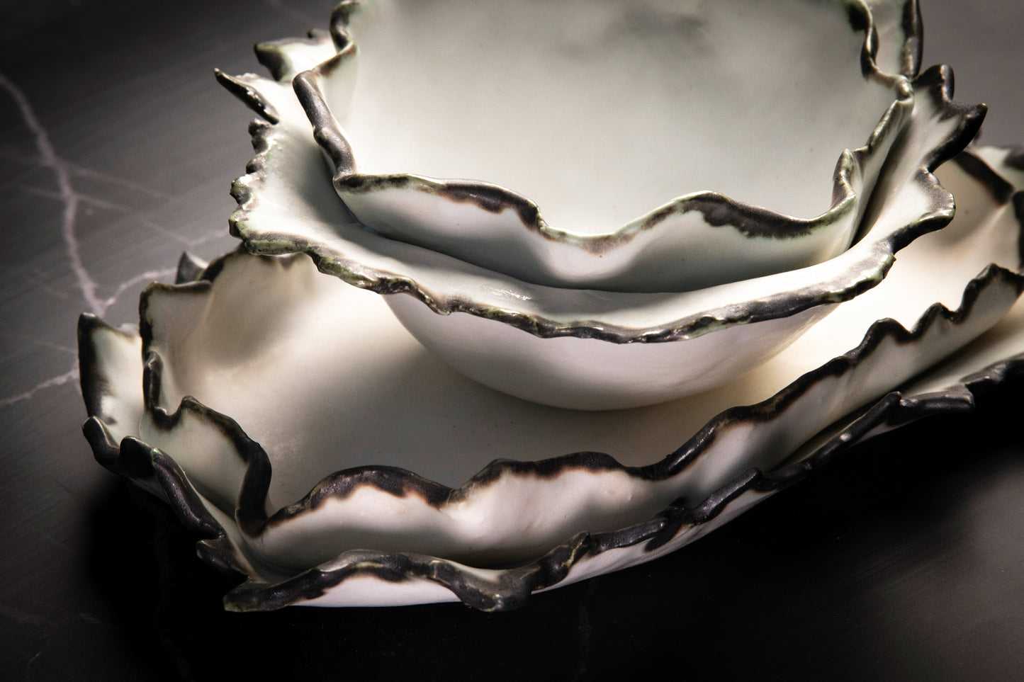 Oval Tray Burnt Porcelain