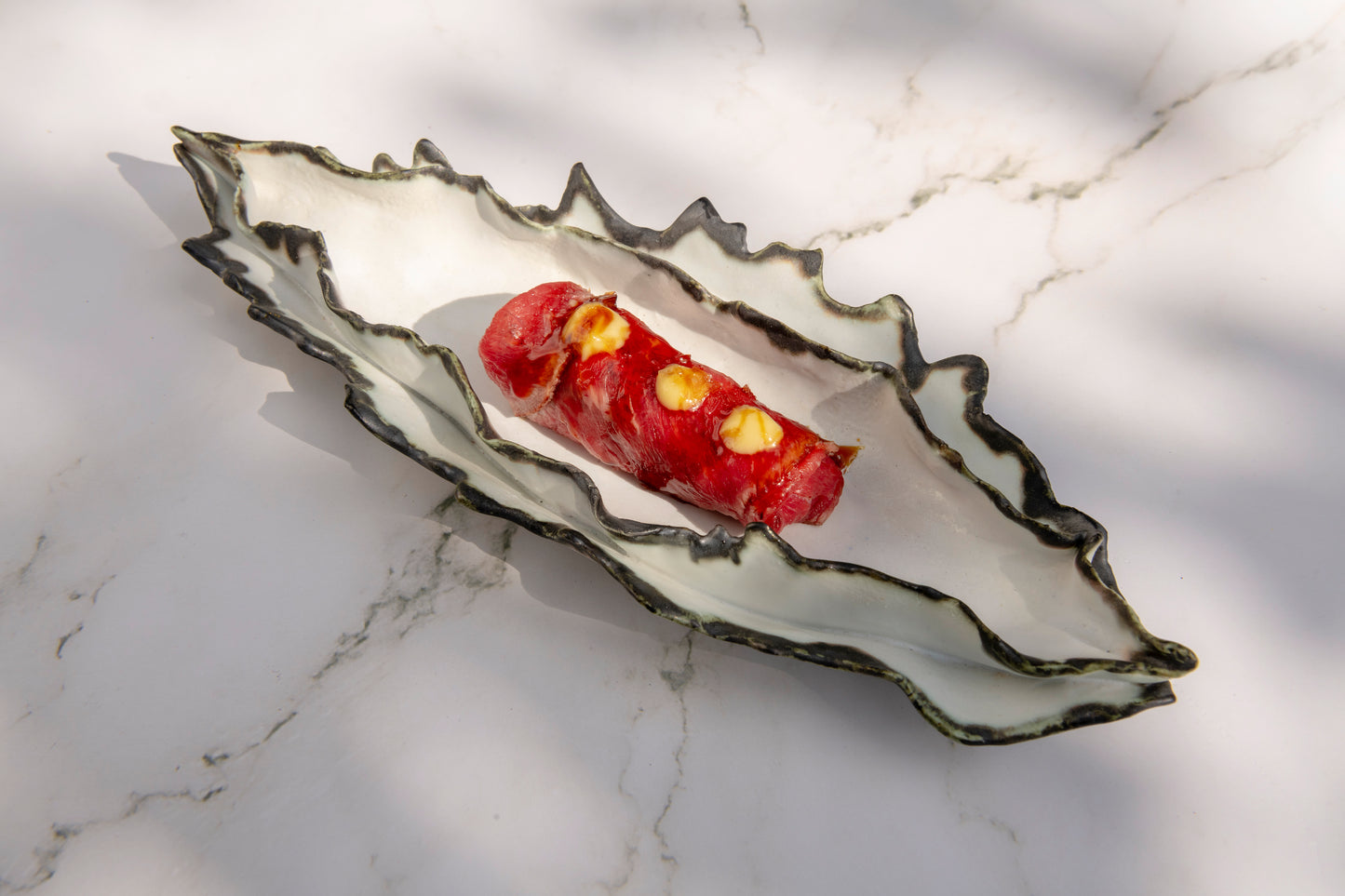 Teardrop Tray Burnt Porcelain