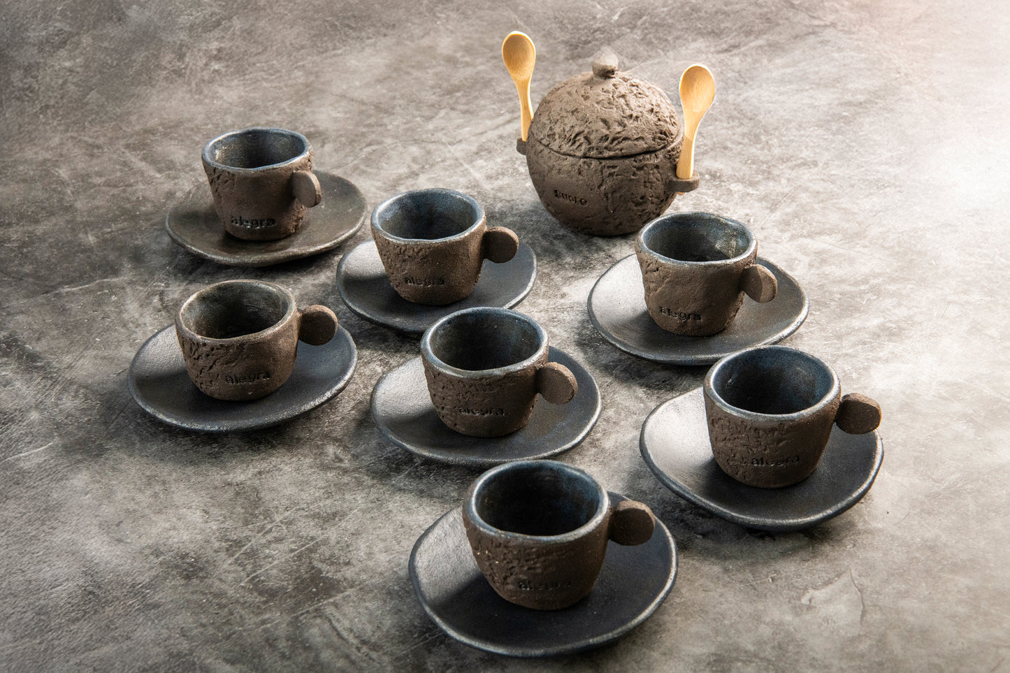 Taza y plato café Origenes Lava